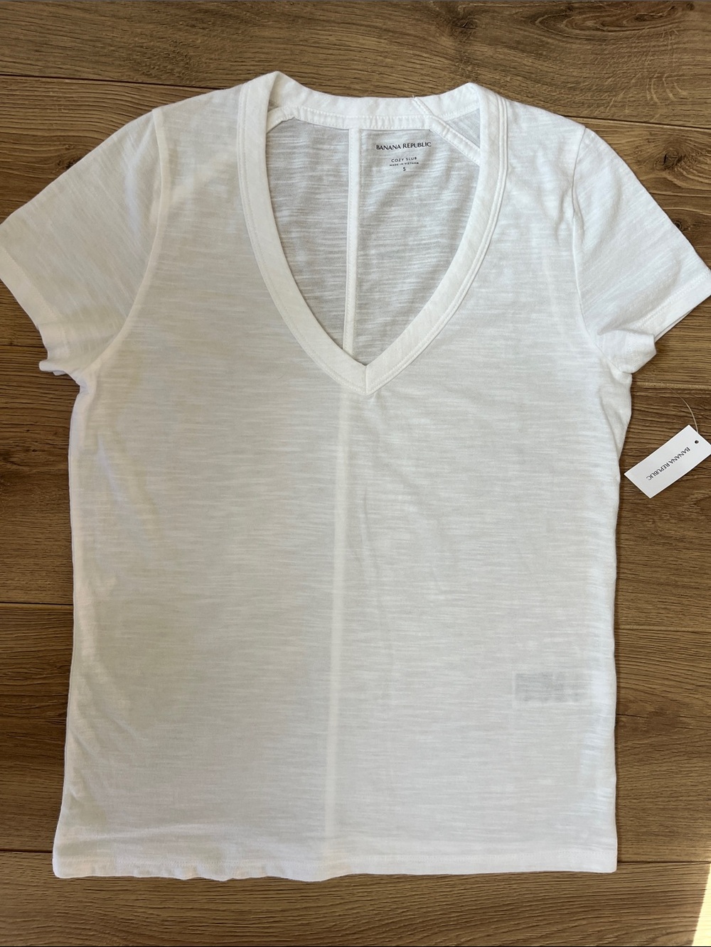 NWT Cozy Slub White Tee Shirt Cotton/Modal sz S